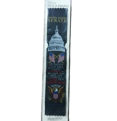 £8.49 • Buy United States Senate Tapestry Bookmark Woven USA White House President Congress