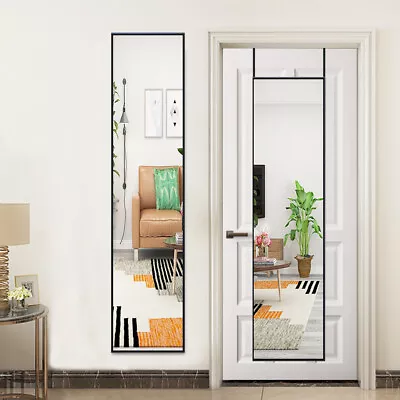 £32.95 • Buy Over The Door Full Length Mirror Hanging Bedroom Wardrobe Mirrors Wall Mounted
