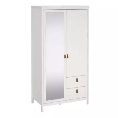 Barcelona Wardrobe With 1 Door + 1 Mirror Door + 2 Drawers White • £498.02