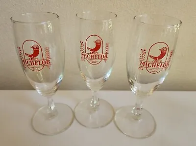 Lot Of 3 Vintage Michelob Draught Beer Horn Logo Stemmed Glasses  • $24.99