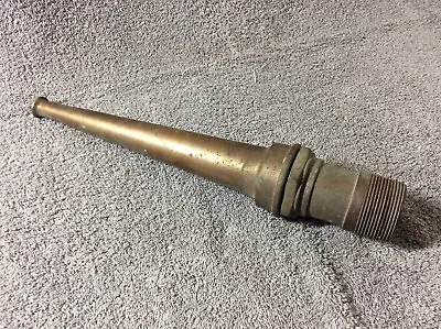 Vintage Brass Fire Hose Nozzle 2 Pieces American Rubber Mfg Co 13  Long Threaded • $49.99