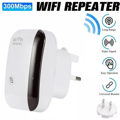 WiFi Signal Repeater Extender Range Booster Amplifier Network Internet UK Plug • £8.89