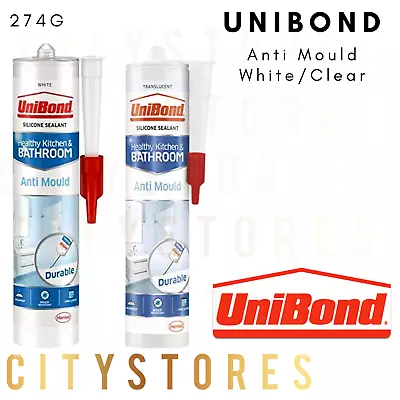 Unibond Anti Mould White Clear Bathroom Kitchen Shower Silicone Sealant A1 • £2.98