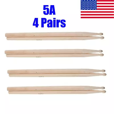 4 Pairs Sets 5A Drum Sticks Drumsticks Maple Wood Music Band Jazz Rock NEW     • $9.99