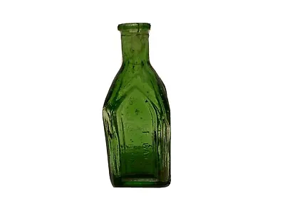 Vintage Green Cathedral Electric Tonic Chief Wahoo Glass Bottle Wheaton 7 Inch • $12