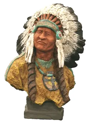 Daniel Monfort Crazy Horse Bust Native American Indian Statue 7 Inch High • £79.99