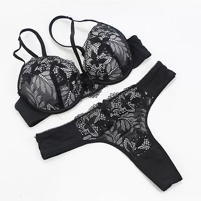 US Sexy Lace Padded Extreme Push Up Bra Set Lingerie Women Underwear 32-40 ABCD • $11.38