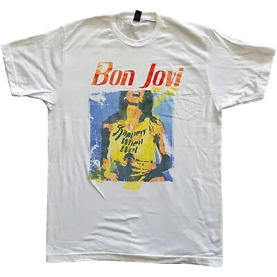 £15.49 • Buy Bon Jovi Slippery When Wet Original Cover Official Tee T-Shirt Mens Unisex