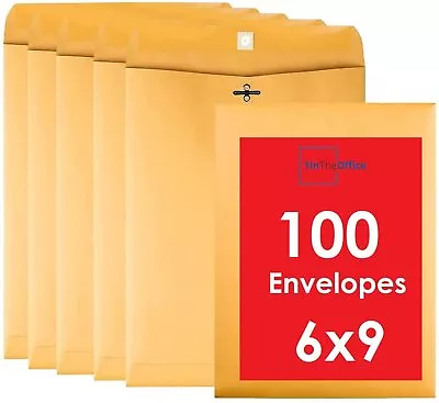 Brown Envelopes 6x9 Manilla Envelopes With Clasp 6.5 X 9.5 Gummed Flaps 10... • $41.66