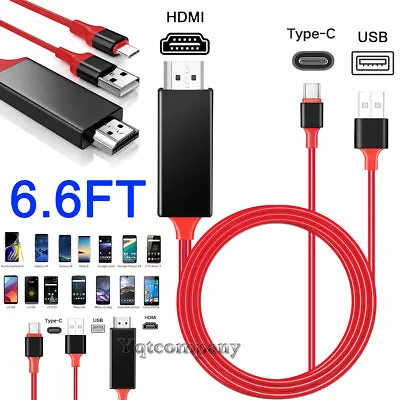 HDMI Mirror Type C Cable Phone To TV HDTV Adapter For Samsung S24 S23 S21 S20 S9 • $10.99