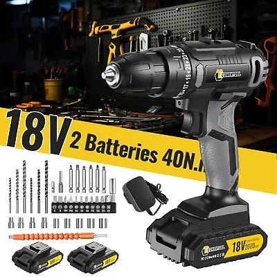 Cordless Drill 12/18/21V Battery Drill Electric Cordless Screwdriver Set & 36pc • £17.99