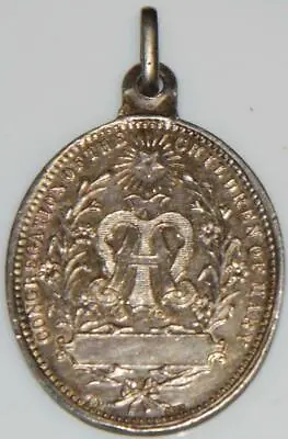 Large Antique Sterling Silver Miraculous Holy Medal Children Of Mary Esse Matrem • $120