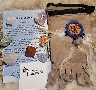 My Medicine Bag W/StonesDream Catcher Bag Pouch Chakra Stones #11264 • $17