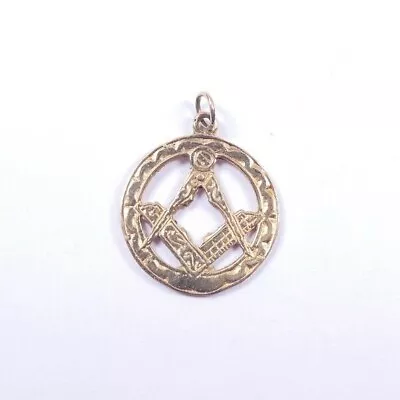 Masonic Pendant Charm 9 Carat Yellow Gold 1.8grams 19mm  • $102.46