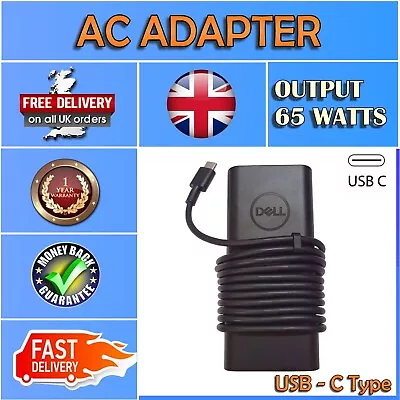 Original Dell M1WCF 65W USB-C Type Laptop AC Adapter Charger Power Supply • £28.50