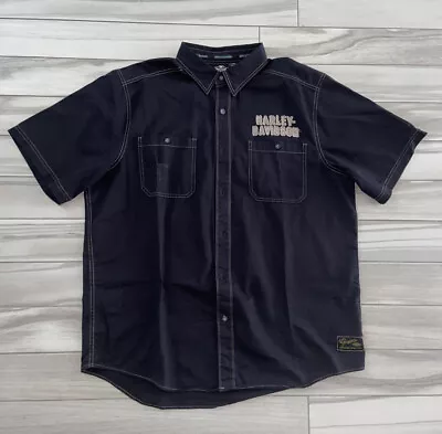 Harley-Davidson Premium Quality Short Sleeve Button Work Mechanic Shirt X Large • $34.97