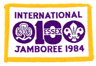 1984 International Jamboree Patch Essex Boy Scouts World Scouting UK Yellow Bdr • $15