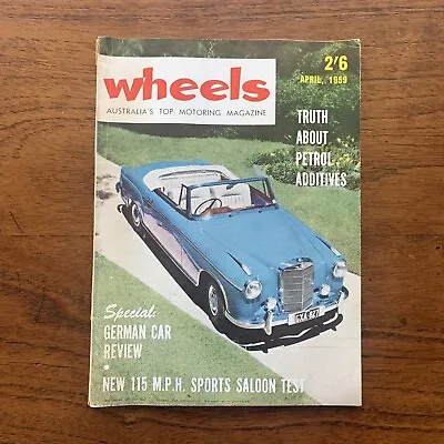 Vintage April 1959 'wheels Magazine' Ford Zephyr Automatic Mercedes Peerless  • $40