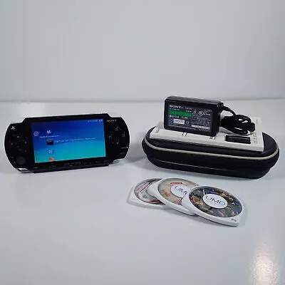 Sony PSP 1000 (Piano Black) Console + Accessory Bundle - Good Condition • $159