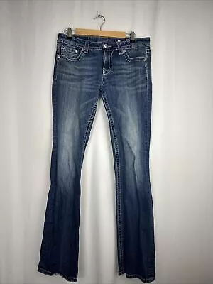Miss Me JP5775B Boot Cut Dark Wash Blue Jeans 32x34 Bedazzled Embellished • $59.99