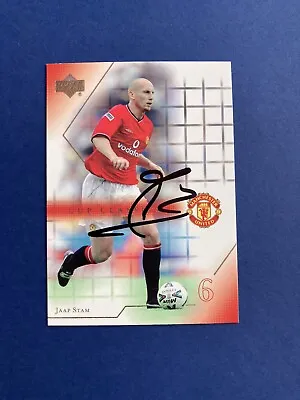 Jaap Stam Hand Signed Manchester United Football Card Upper Deck 2001 • £19.99