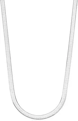 4.5MM Solid 925 Sterling Silver Italian Flexible Flat Herringbone Chain Necklace • $13.99