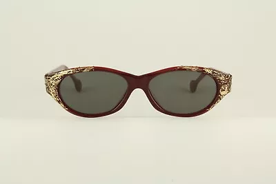 Rare Vintage Authentic Balenciaga BS-37-060 Red Gold 53mm Sunglasses France • $349