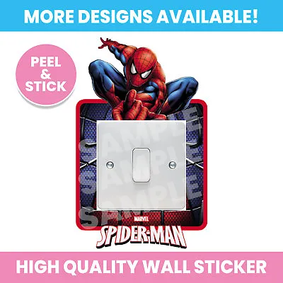 Spiderman Light Switch Surround Wall Sticker Decal Kids Girl Boy Bedroom • £1.99