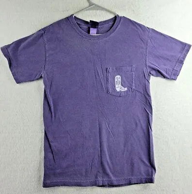 Vintage Leddys Boots Purple Logo Mens T-shirt Size Small • $16.19