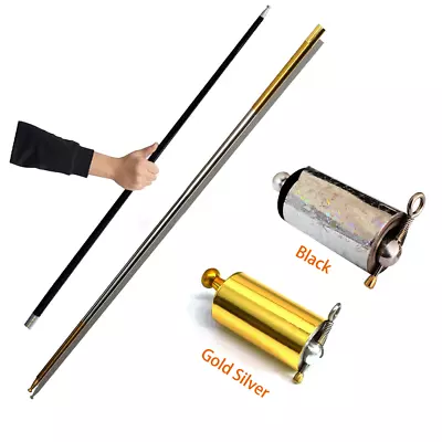 Stretchable Pocket Magic Cane Trick Wand High Elasticity Steel Silver Trick Prop • £8.69