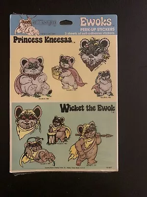 Vintage Star Wars 1983 Wicket The Ewok & Princess Kneesaa Stickers NOS • $18.99