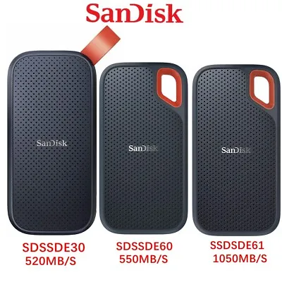 $159.95 • Buy SSD SanDisk Extreme 250GB 500G 1T 2TB Portable External Solid State Drive USB