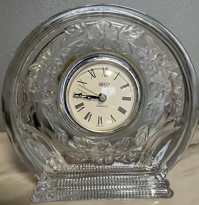 Mikasa Crystal Clock 6.5  Cyrstal Clear Studios Made In Japan Clock Germany • $16.96