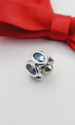 Authentic Pandora Oval Lights Blue CZ Charm 790311 Retired • $49