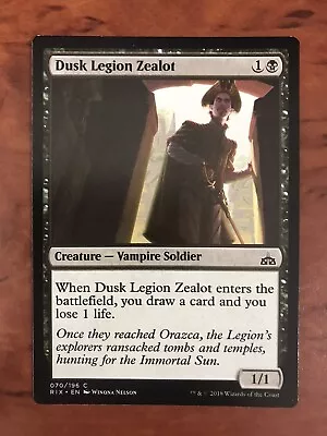 Dusk Legion Zealot MTG Magic The Gathering Card NM Mint Rivals Of Ixalan RIX • $2.50