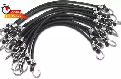 15 Pack Heavy Duty Bungee Cords With Hooks 11 Inch Mini Rubber Bungee Cord Elast • $13.53