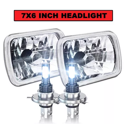 7 X 6  Glass Headlight Lamp Housings Hi / Low Beam Fits H4 LED HID Halogen Bulbs • $84.99