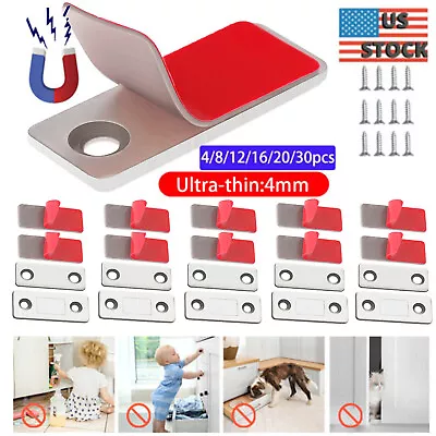 30X Strong Magnetic Door Closer Cabinet Catch Latch Cupboard Ultra Thin Closures • $11.69