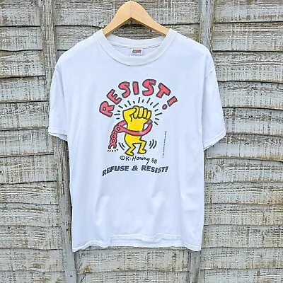 Vintage 90s Keith Haring Refuse And Resist T Shirt • £99.99