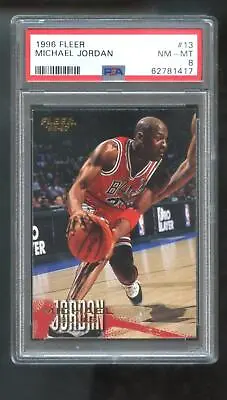 1996-97 Fleer #13 Michael Jordan PSA 8 Graded Basketball Card NBA 96-97 1997 • $37.96