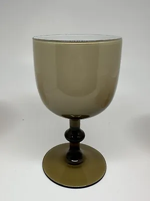 Vintage Carlo Moretti Murano Brown Smoke Cased Glass Wine Goblet 5 3/4  MCM • $20