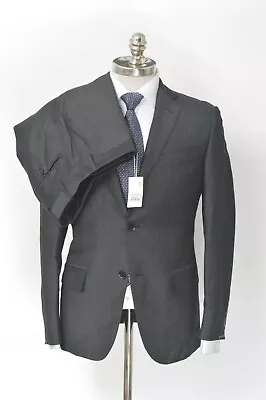 NWT EIDOS Balthazar Black Chambray Linen Wool 2 Btn Suit 36 R (EU 46) Drop 6 • $199.99