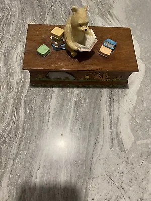Rare Border Fine Arts Classic Pooh Writing Covered Box Pooh At Home BFA Ceramic  • $37.30