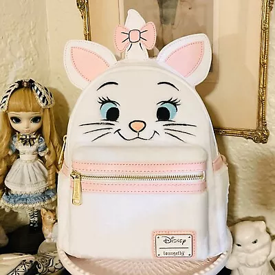 Marie Aristocats Cosplay Loungefly Backpack Paris Exclusive Fuzzy White Velvet * • $120