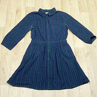 £14.99 • Buy Levi’s Navy & Green Check Dress Size Medium Women’s Button Up 3/4 Sleeve