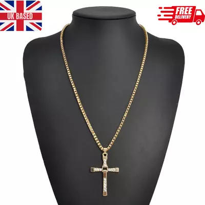 Cross Chain Necklace Silver  Gold Cross Pendant Necklace For Men And Women UK • £3.99