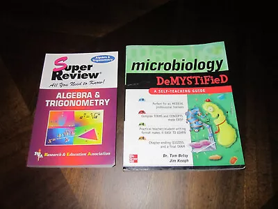 Super Reviews Study Guides: Algebra And Trigonometry & Microbiology Demystified • $2.25