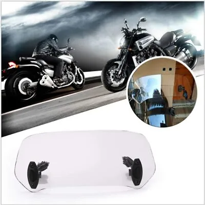 Motorcycle Universal Clip On Windshield Wind Screen Deflector Extension Spoiler • $16.57