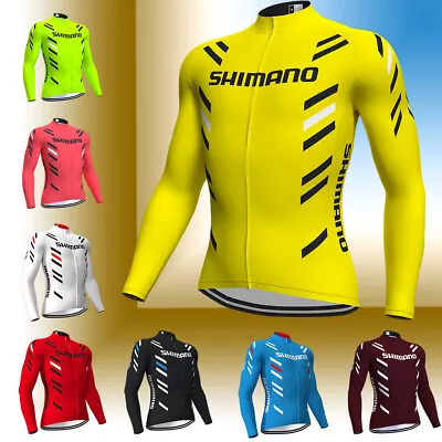 Mens Cycling Jersey Clothing Team Bicycle Sportswear Long Sleeve Bike Shirt • £20.39