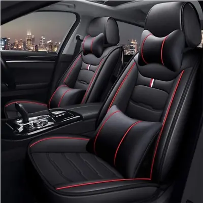 7D PU Leather Car Seat Covers Universal 5 Seats Protector Front & Rear Full Set • $89.90